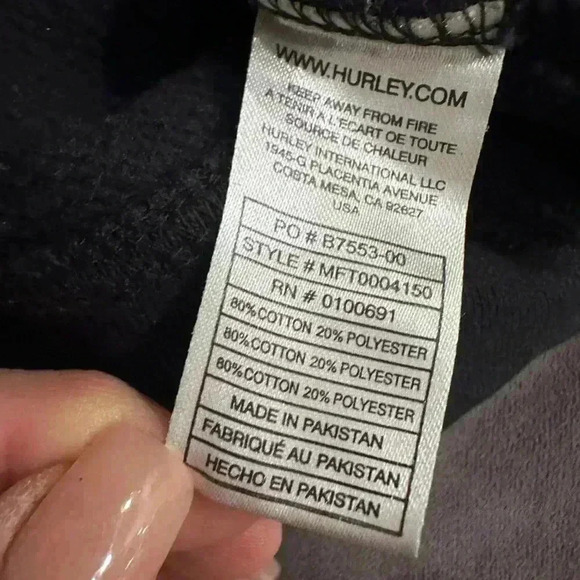 Hurley Black Crewneck Sweatshirt Men’s L Minimalist Fleece Athleisure Everyday - Picture 4 of 7